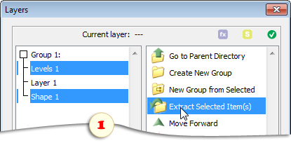 Ungrouping selected layers